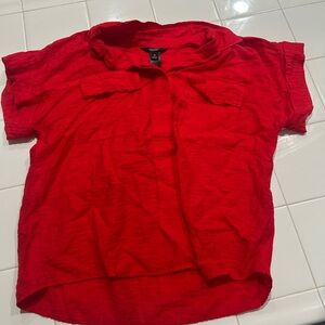 Simply Vera Vera Wang Red Button Down Shirt